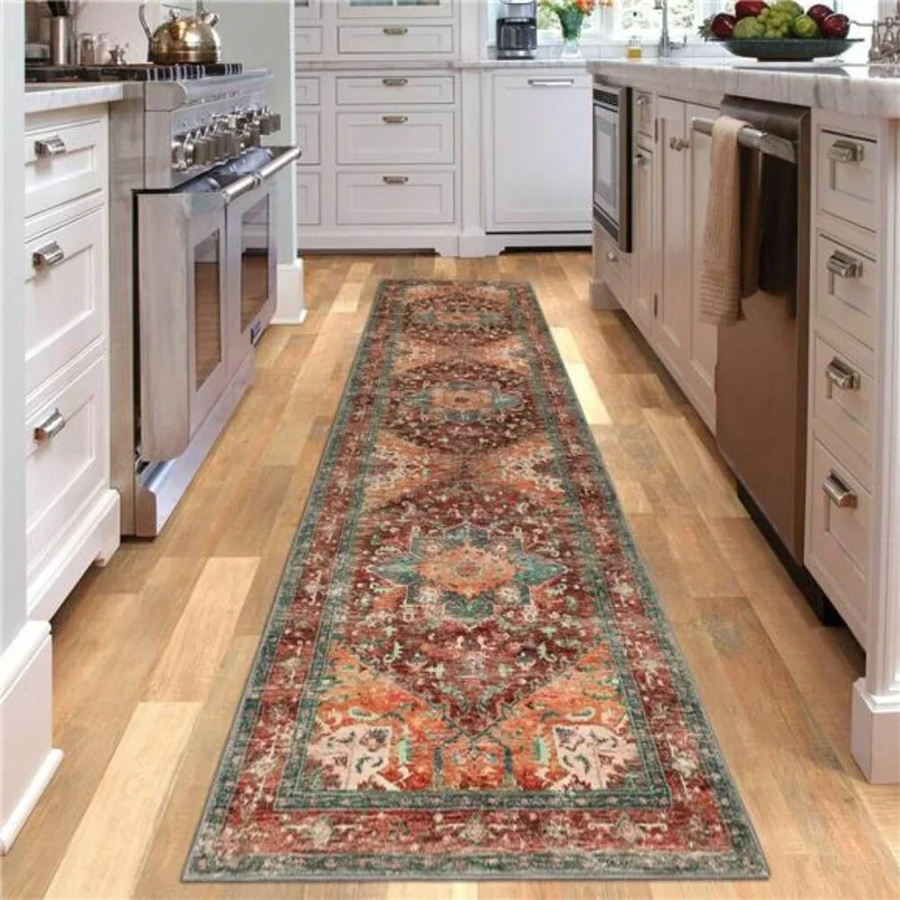 Yamaziot Washable Runner Rug 2x8 Non Slip Boho Vintage Hallway Kitchen Carpet